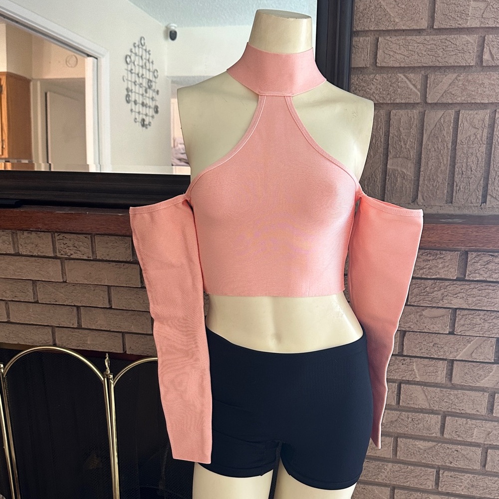 Mistress Rocks orange Halter Crop Top